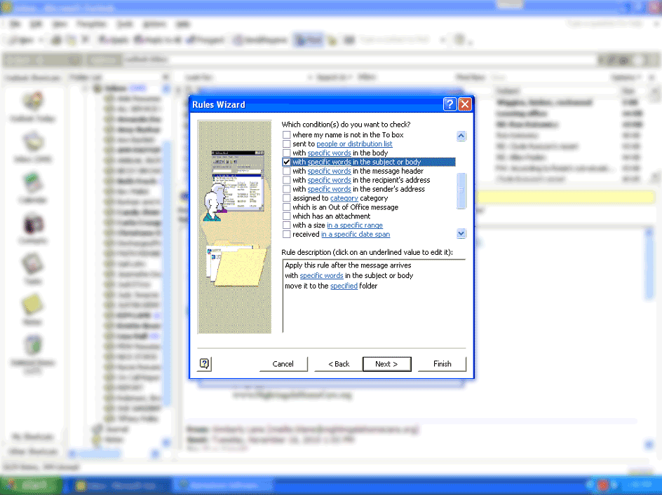 How to create a spam filter rule in Outlook 2002-4