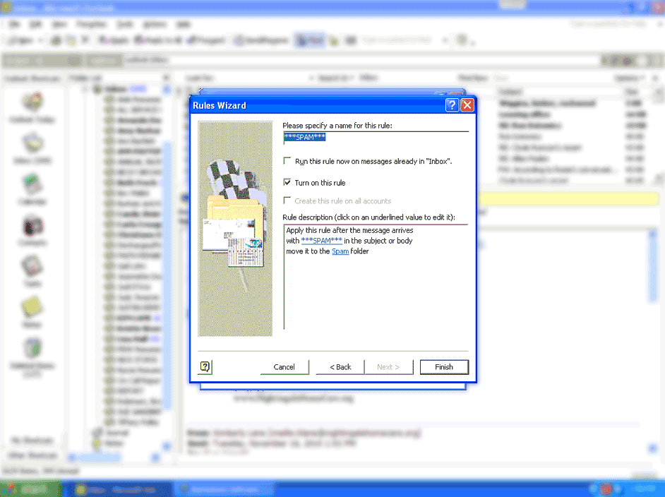 How to create a spam filter rule in Outlook 2002-8