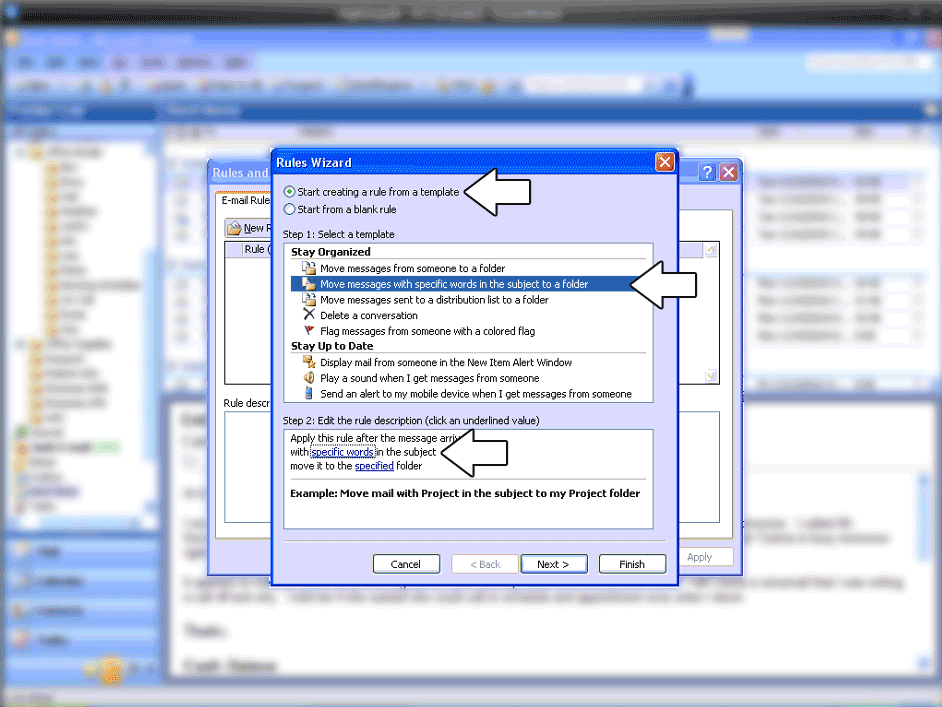 How to create a spam filter rule in Outlook 2003-3