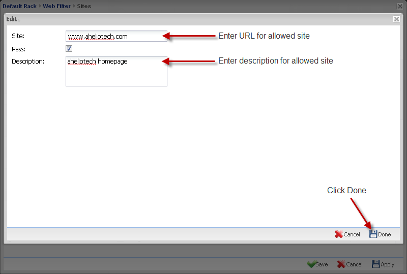 Allowing a Site in Untangle-6